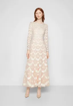 Needle and Thread Fifi Long Sleeve Ankle Gown Champagne Size 10 for rent on The Volte - image 1