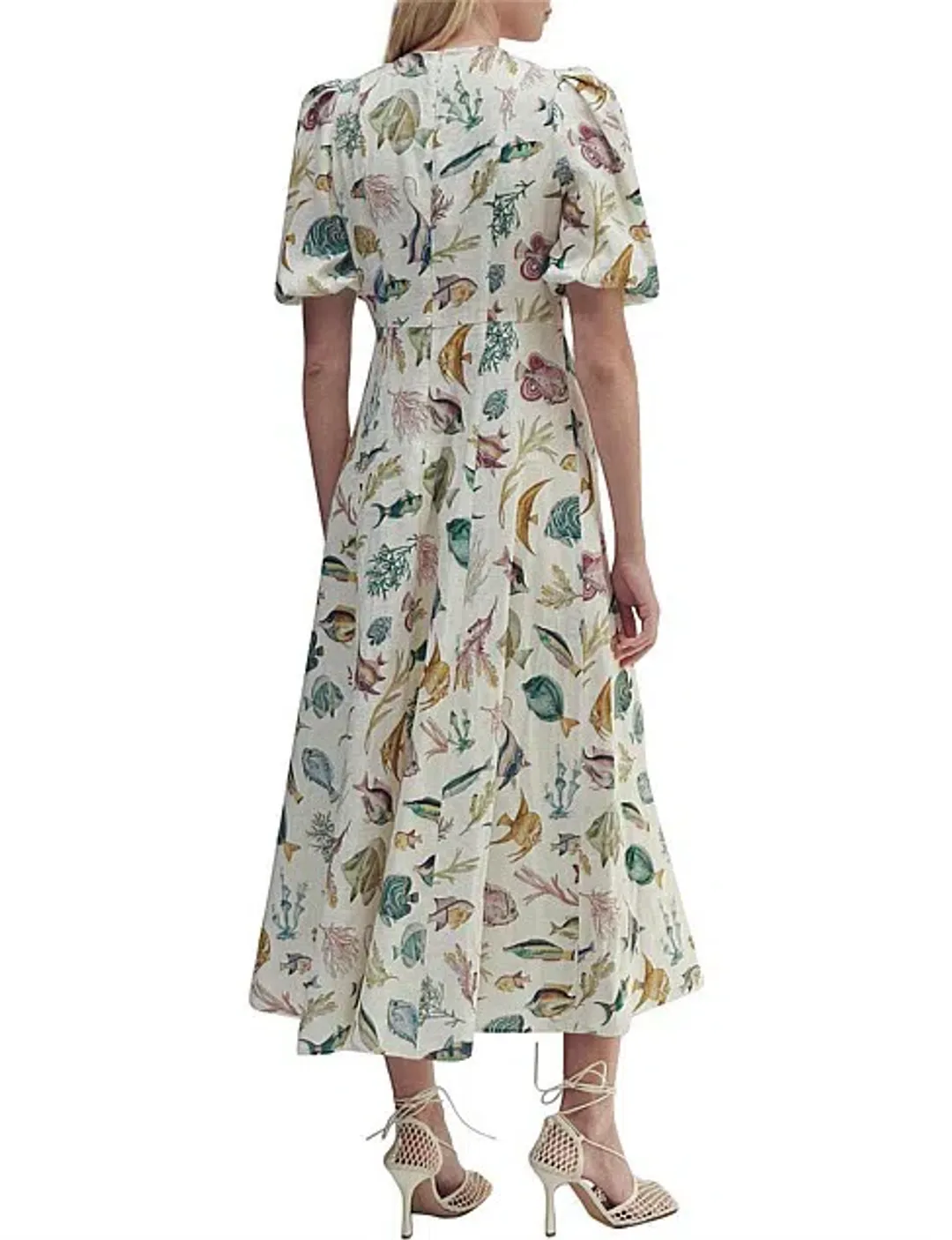 Alemais Wanda Midi Dress Ivory/Print Size 10 for rent on The Volte - main image