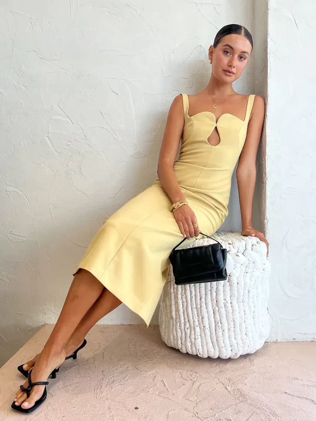 Camilla & Marc Brixton Dress Mustard Yellow Size 8 for rent on The Volte - main image