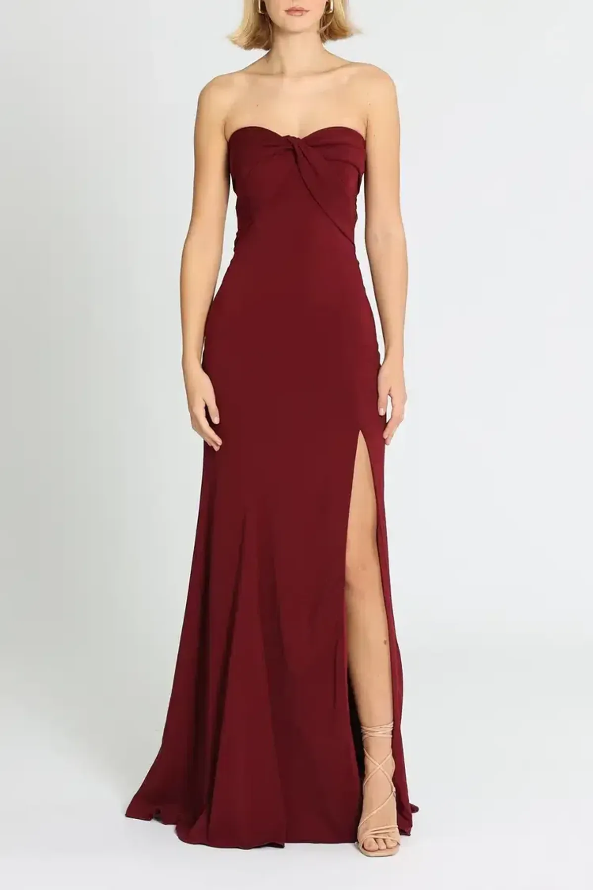 Jay Godfrey Cambridge Gown in Bordeaux Size 12 for rent on The Volte - main image