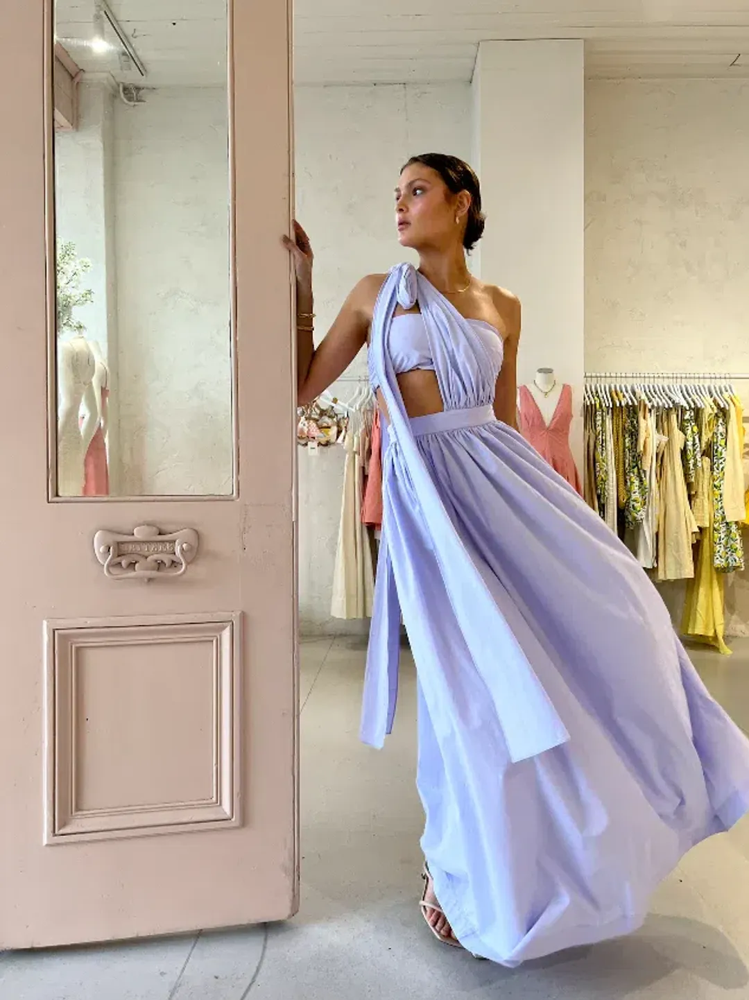 Bondi Born St Tropez Long Dress in Lavender Size XS for rent on The Volte - main image