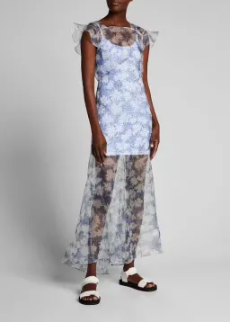 Sir the Label Anais Low Back Gown Blue Anais Floral Print Size 8 for rent on The Volte - image 1