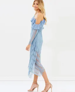 Keepsake the Label Better Days Lace Midi Dress Dusty Blue Size XS / AU 6 for rent on The Volte - image 2