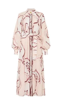 Aje Beatrice Pleated Midi Dress Whimsical Dove Print Size 12 for rent on The Volte - image 3