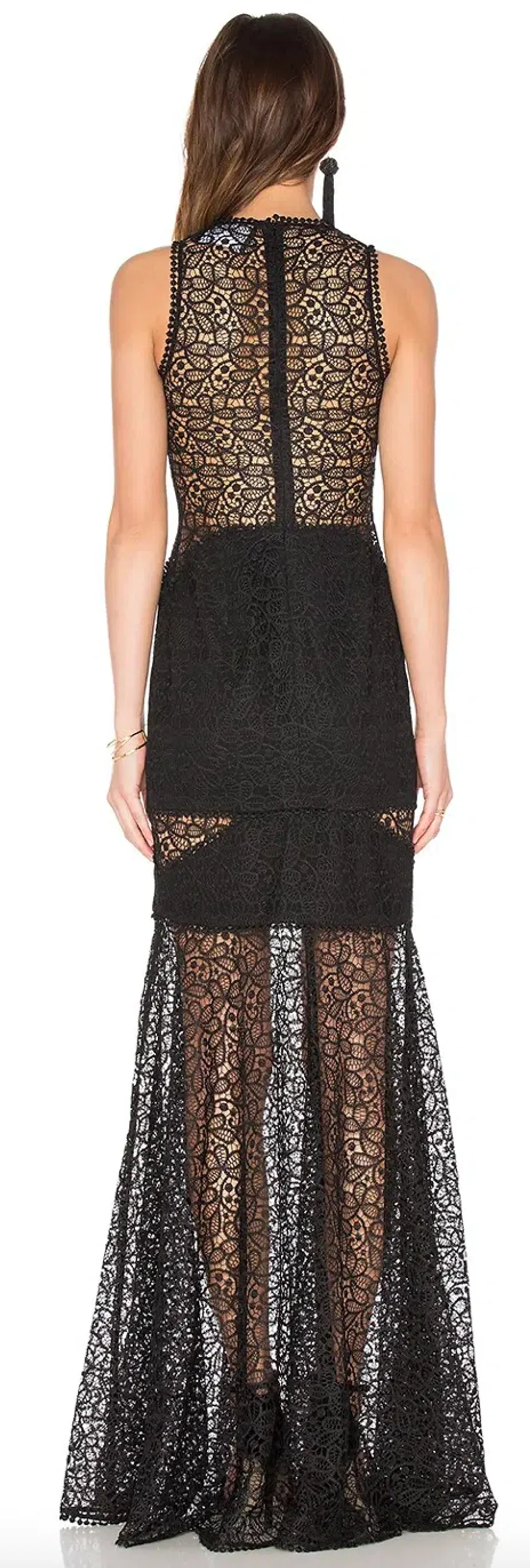 Nicholas Lace Cutaway Gown Black Size 6 for rent on The Volte - main image