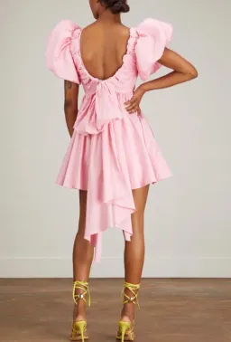 Aje Gretta Bow Back Mini Dress Ballet Pink Size 8 for rent on The Volte - image 4