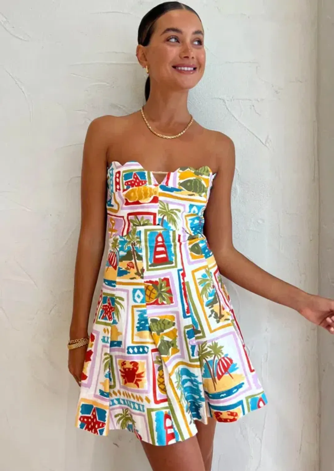 By Nicola Nautical Strapless Mini Dress In Summer Vacation Size 10 for rent on The Volte - main image