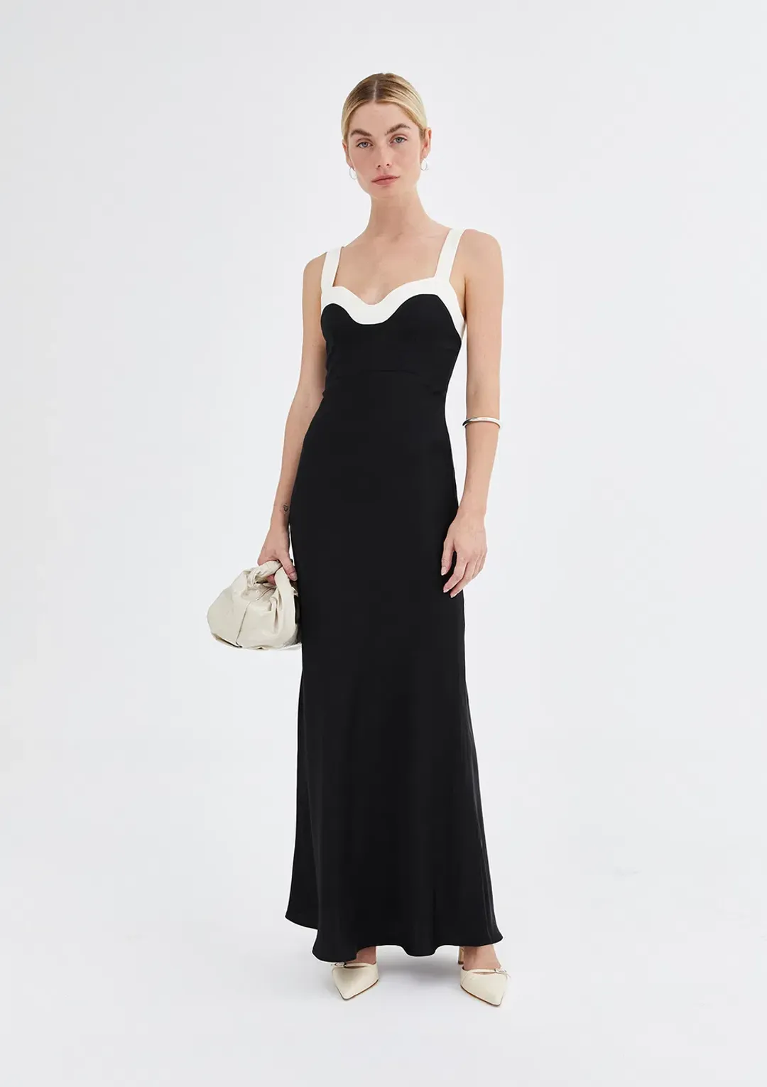 Jillian Boustred Regina Dress Black & White Size 8 for rent on The Volte - main image