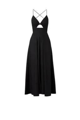 Scanlan Theodore Cotton Strappy Keyhole Maxi Dress Black Size 8 for rent on The Volte - image 3