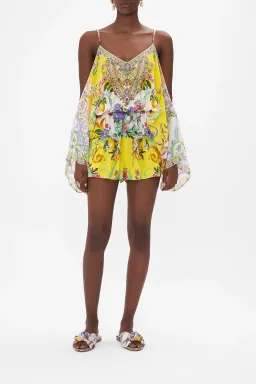 Camilla Franks Drop Shoulder Playsuit Caterina Spritz Yellow Size M / AU 12 for rent on The Volte - image 1