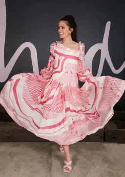 Mackenzie Mode Cutout Midi Dress Pink Heart Size 14 for rent on The Volte - image 1