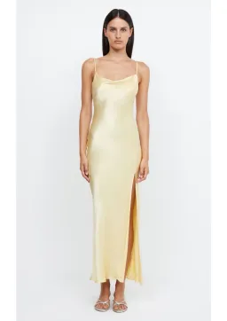 Bec & Bridge Margot Split Midi Dress Butter Yellow Size 8 for rent on The Volte - image 1
