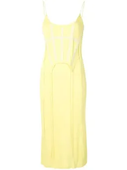 Dion Lee Silk Jersey Corset Dress Lemon Size 6 for rent on The Volte - image 2