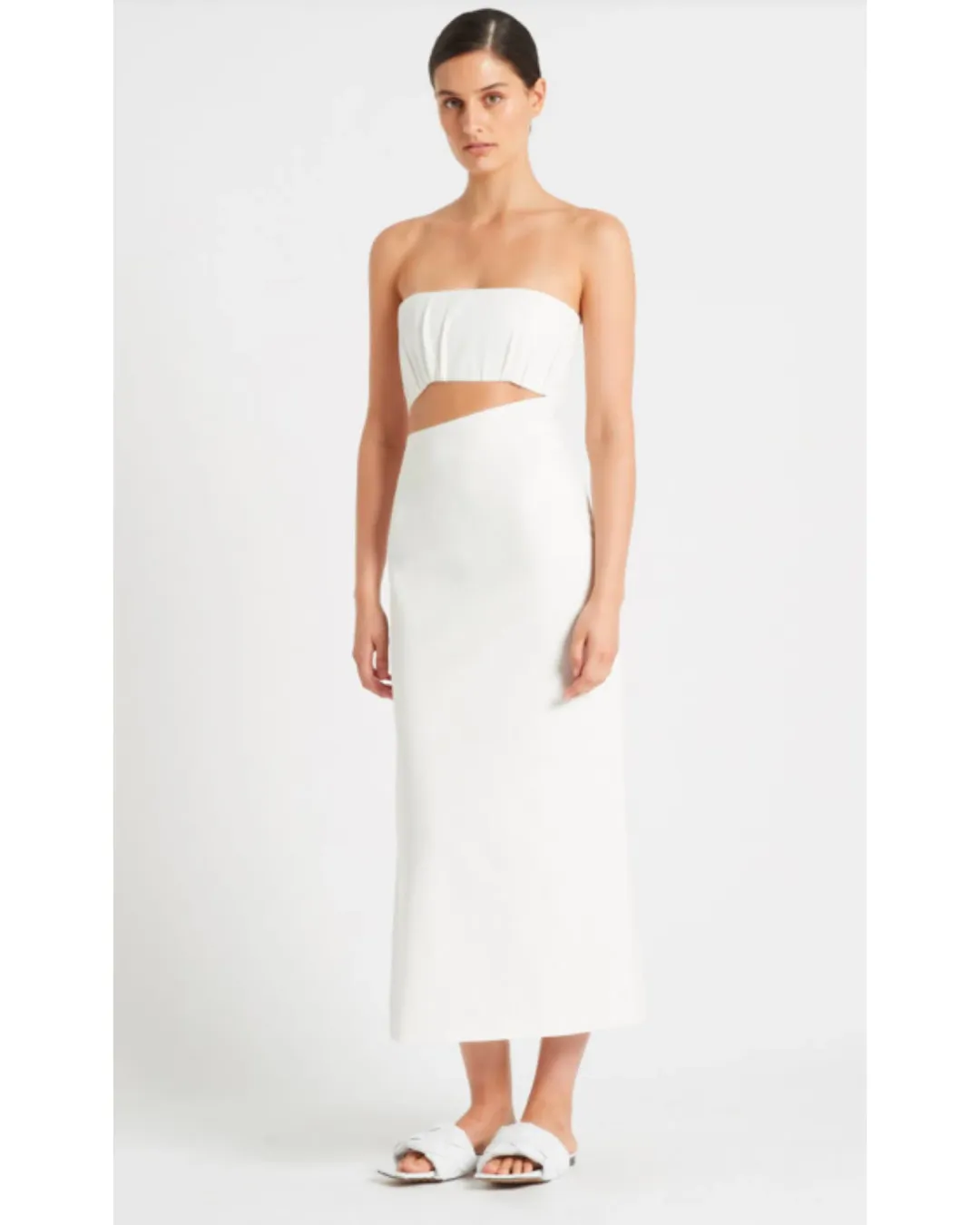 Sir the Label Yves Strapless Dress White Size AU 10 for rent on The Volte - main image
