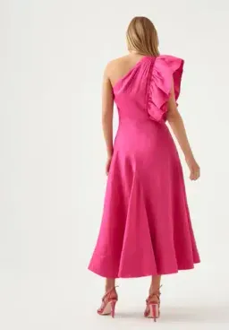 Aje Bonjour Asymmetric Dress in Fuschia Pink Size 14  for rent on The Volte - image 3