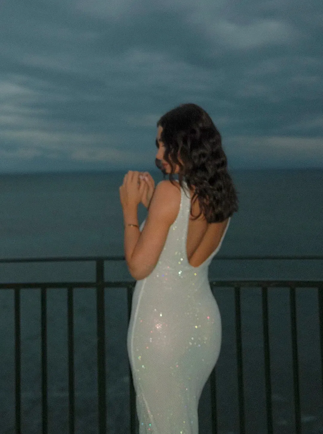 SLA the Label GIGI Diamante Midi Dress White Size XS/Au 8 for rent on The Volte - main image