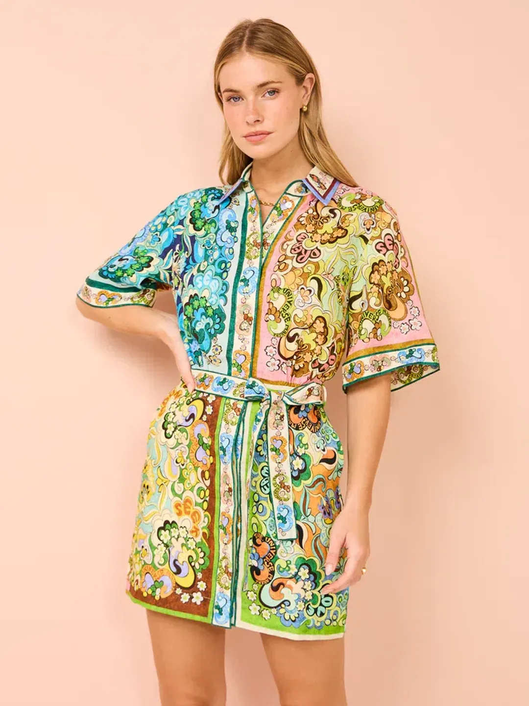 Alemais Dreamer Mini Dress Multi Size 16 for rent on The Volte - main image