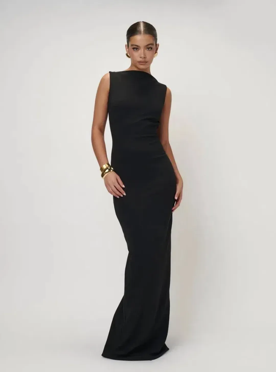 Effie Kats Verona Gown Black Size 12 for rent on The Volte - main image