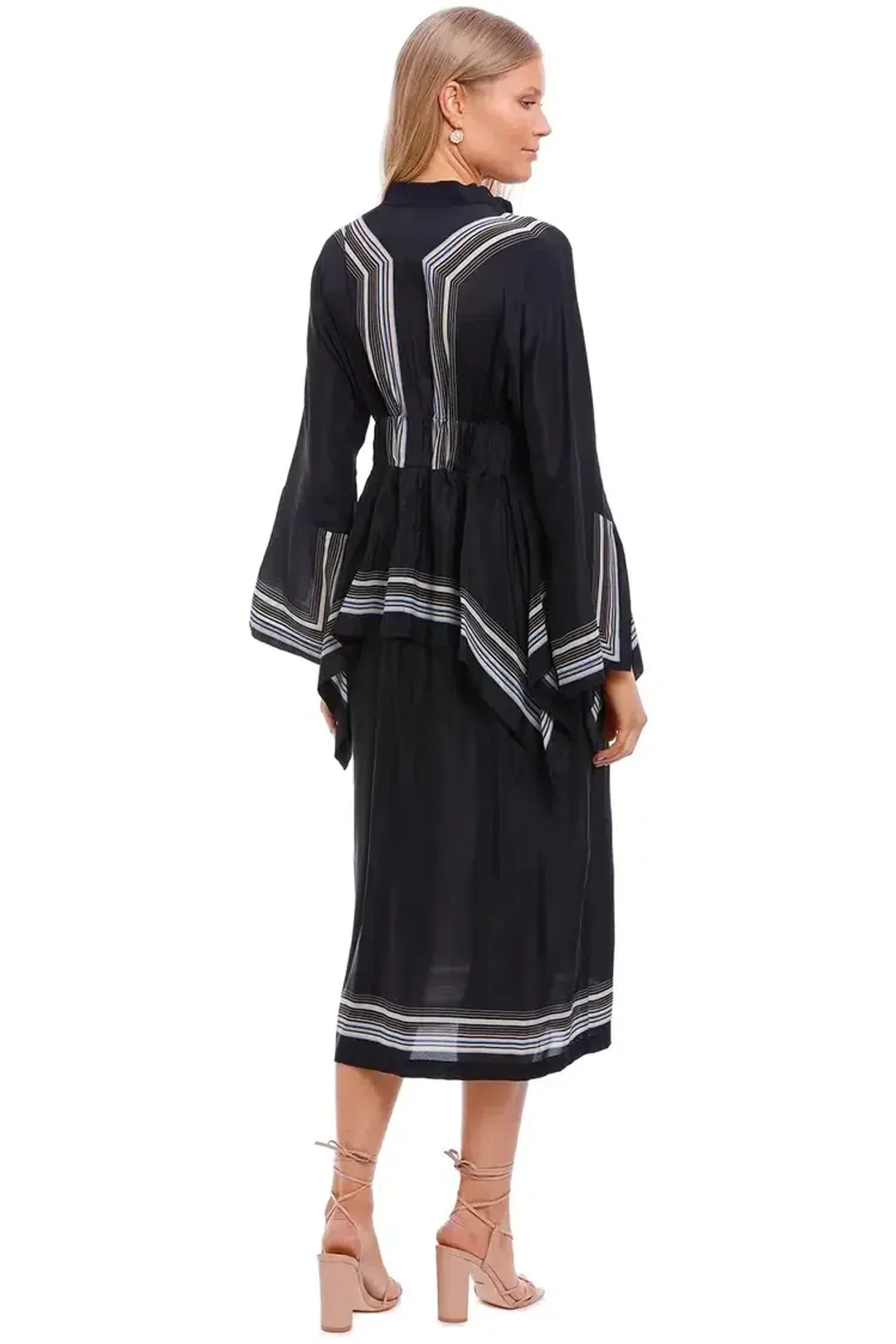 KITX Lady Boss Scarf Shirt Dress in Black Size 8 for rent on The Volte - main image