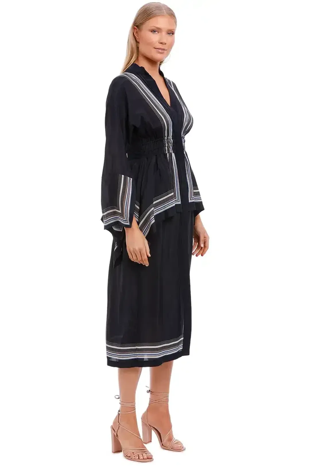 KITX Lady Boss Scarf Shirt Dress in Black Size 8 for rent on The Volte - main image
