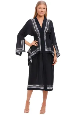 KITX Lady Boss Scarf Shirt Dress in Black Size 8 for rent on The Volte - image 1