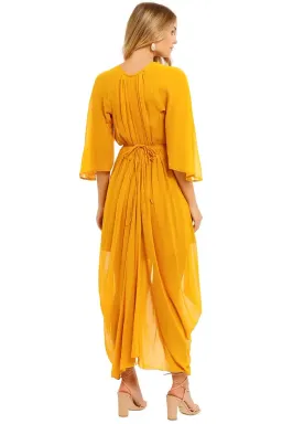 KITX Shell Drape Dress in Marigold Size 10 for rent on The Volte - image 4