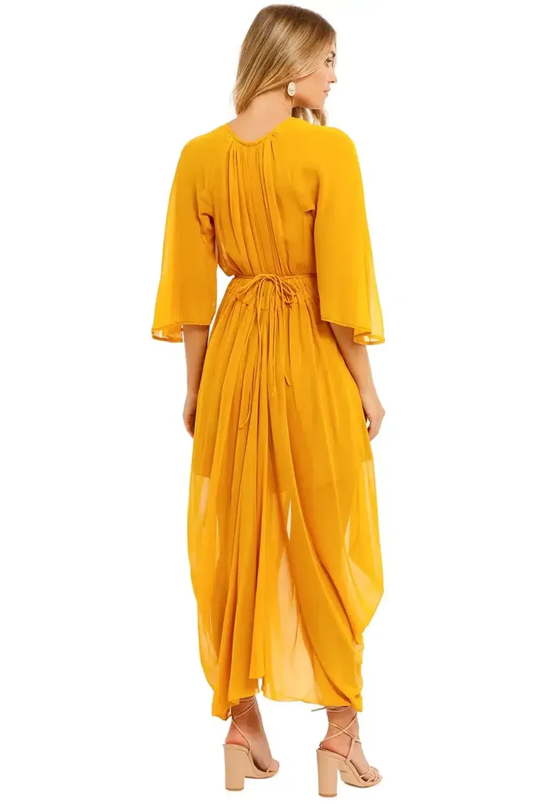 KITX Shell Drape Dress in Marigold Size 12 for rent on The Volte - main image