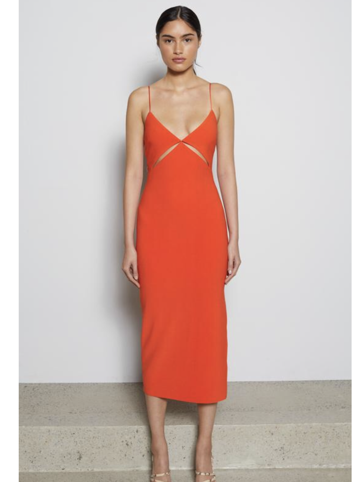 Bec + Bridge Ulla Cut Out Midi Dress - Orange Size 12 for rent on The Volte - main image