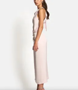 Sofia The Label Amelie High Neck Satin Dress in Blush / Size 10 for rent on The Volte - image 3