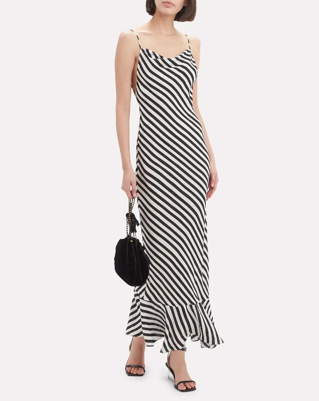 SALONI Stella Dress in Brushstroke Stripes Size 10 for rent on The Volte - main image