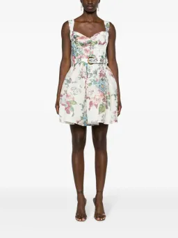 Zimmermann The Matchmaker Mini Dress In Ivory Barkcloth Print Size 0p/Au 6 for rent on The Volte - image 1