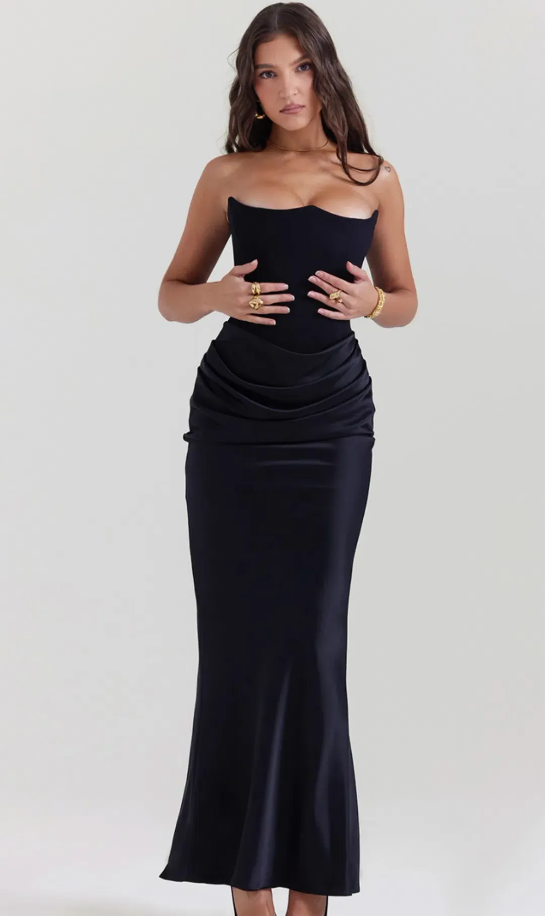 House of CB Persephone Dress Black Size 6 for rent on The Volte - main image