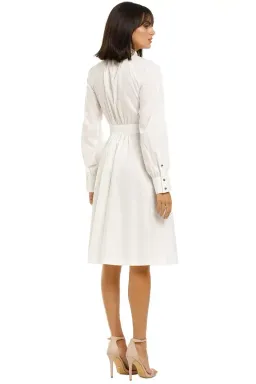 Leo Lin Serenity Lace Shirt Dress in White Size 8 for rent on The Volte - image 3