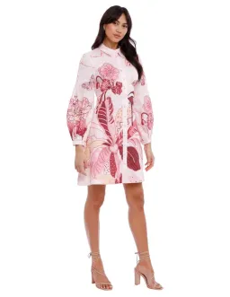 Leo Lin Amor Linen Mini Dress in Pink Size 14 for rent on The Volte - image 1