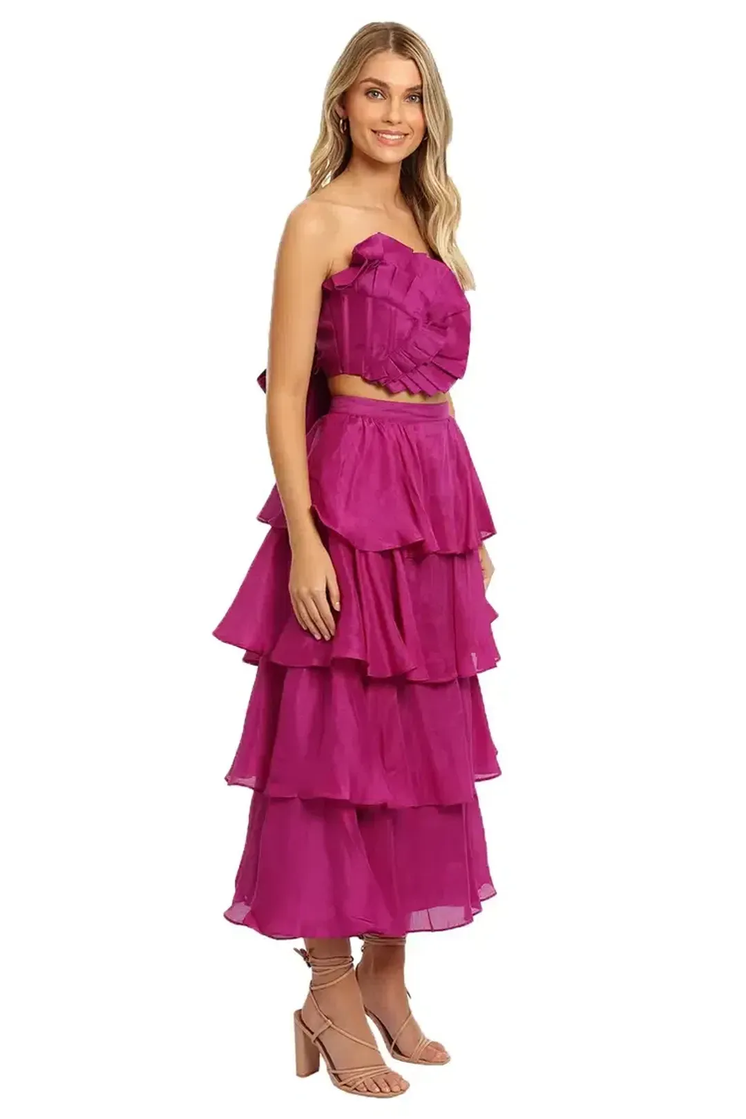 Leo Lin Violet Bustier and Skirt Set Size 12 for rent on The Volte - main image