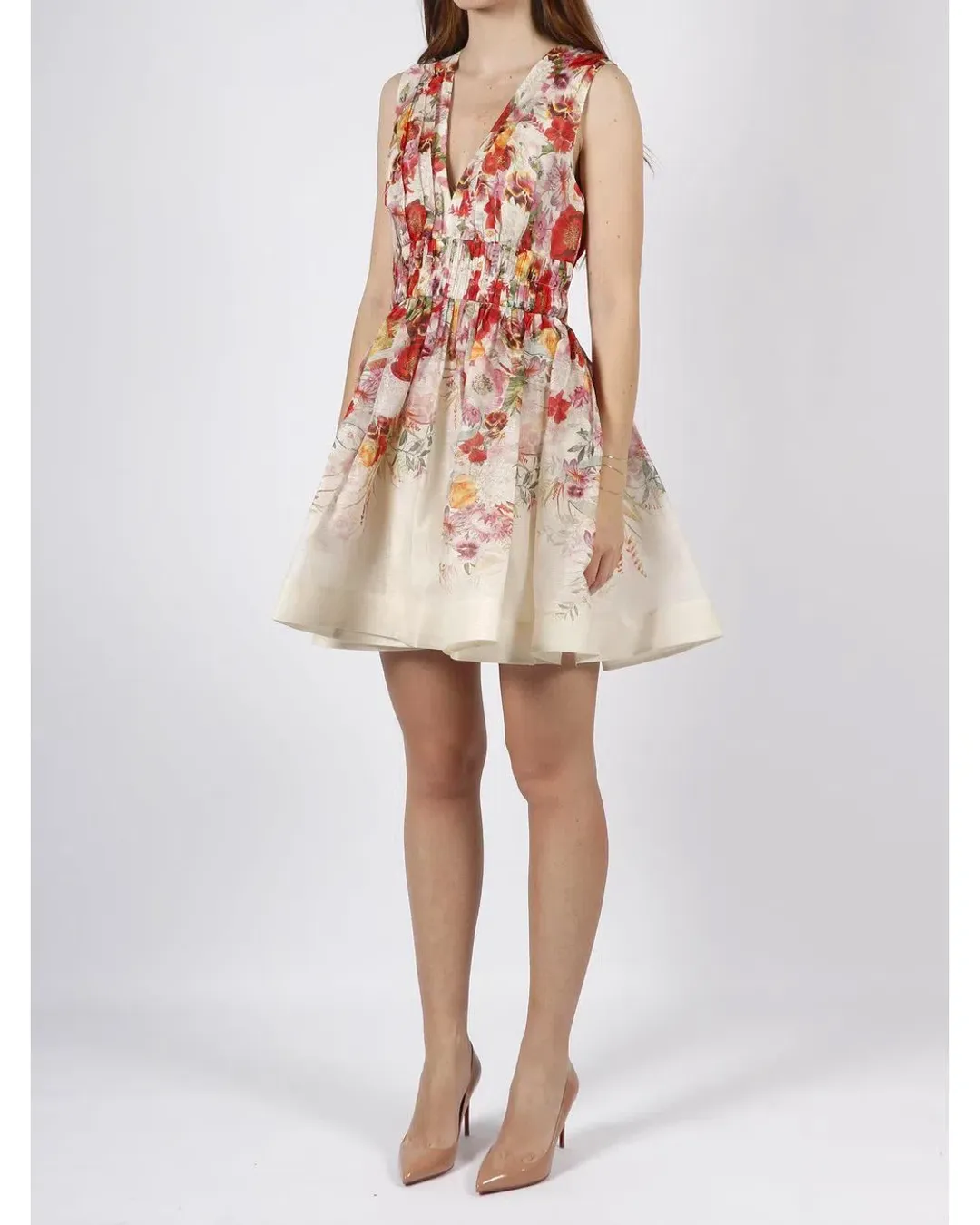 Zimmermann Wonderland V Neck Mini Dress Floral Size 4 / AU 16 for rent on The Volte - main image