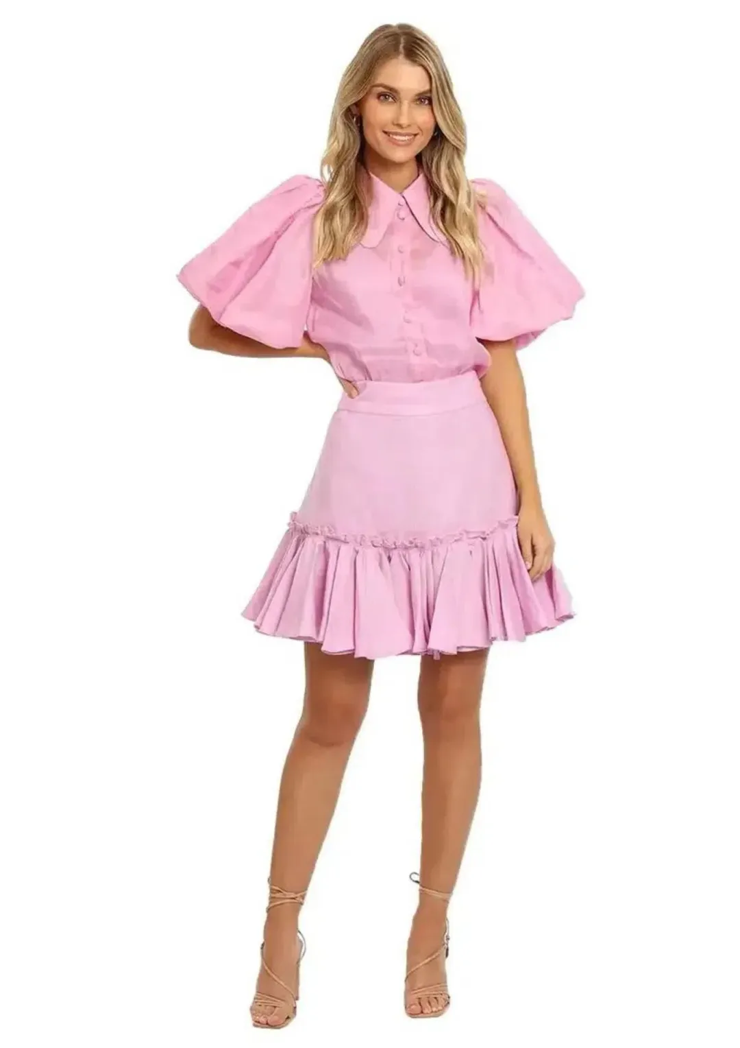 Leo Lin Dressage Blouse and Skirt Set in Pink Size 10 for rent on The Volte - main image