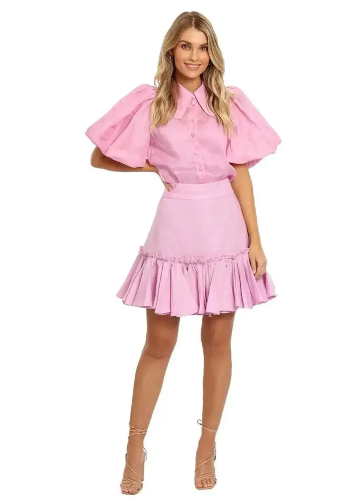 Leo Lin Dressage Blouse and Skirt Set in Pink Size 10 for rent on The Volte - main image