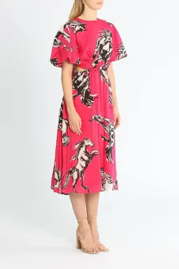 Leo Lin Wild Horses Cut Out Midi Dress in Pink Size 10 for rent on The Volte - image 2