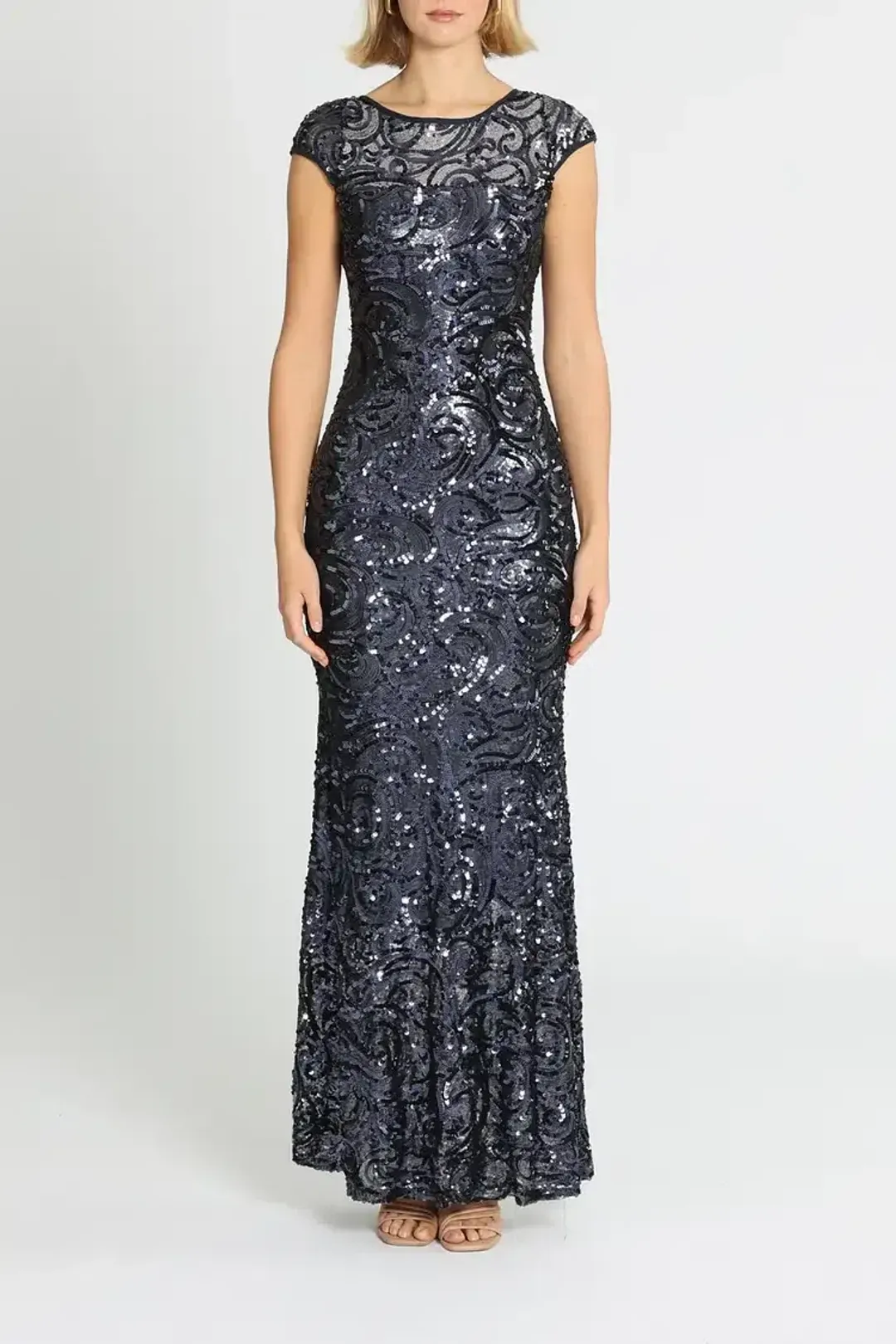 Langhem Katia Sparkle Gown in Navy Size 14 for rent on The Volte - main image