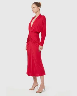Manning Cartell Haute Pursuit Long Sleeve Midi Dress Red Size 14 for rent on The Volte - image 4