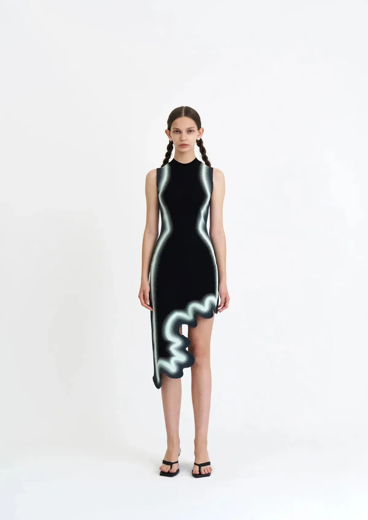PH5 Brooklyn Wavy Asymmetric Dress Black Size S / AU 8 for rent on The Volte - main image