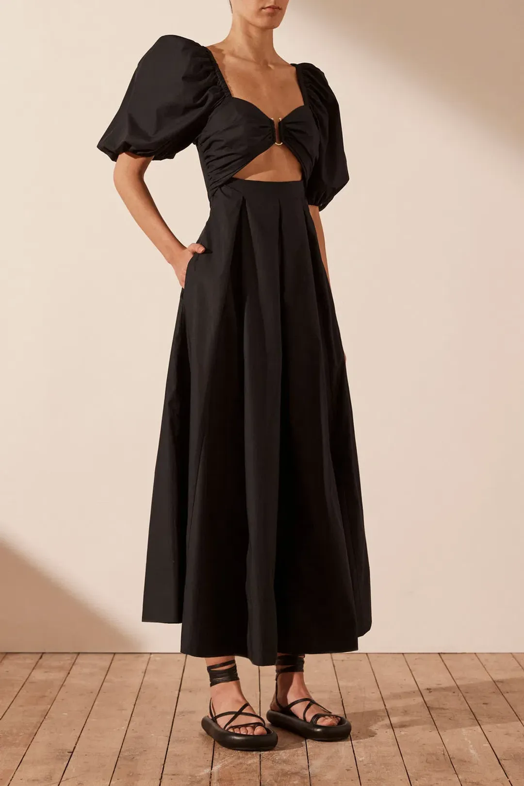 Shona Joy Mareva Midi Dress Black Size AU 12 for rent on The Volte - main image