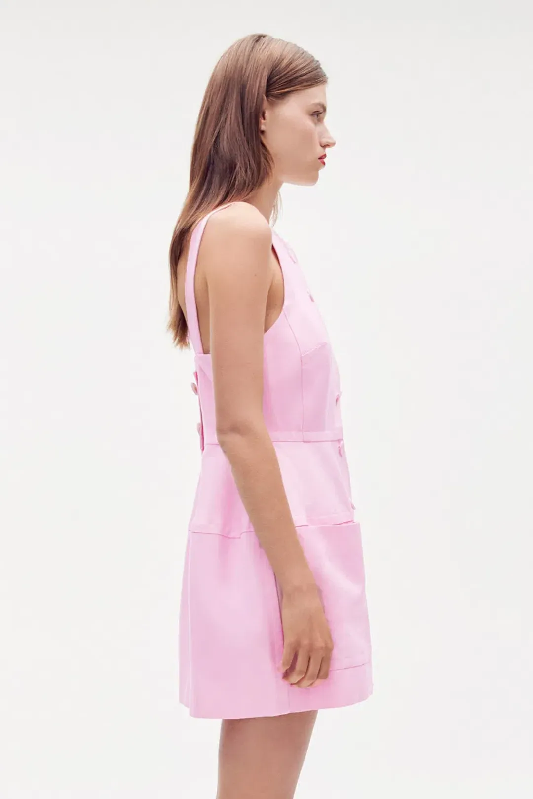 Oroton Detailed Shift Dress Rose Pink Size AU 8 for rent on The Volte - main image