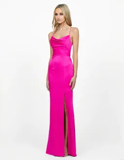 Bariano Valentine Cowl Neck Strappy Back Gown Pink Size AU 14 for rent on The Volte - image 2