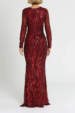 L'amour Deep V Plunge Dress in Wine Size AU 10 for rent on The Volte - image 3
