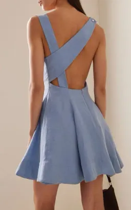 Aje Liberty Asym Mini Dress Blue Size AU 8 for rent on The Volte - image 4