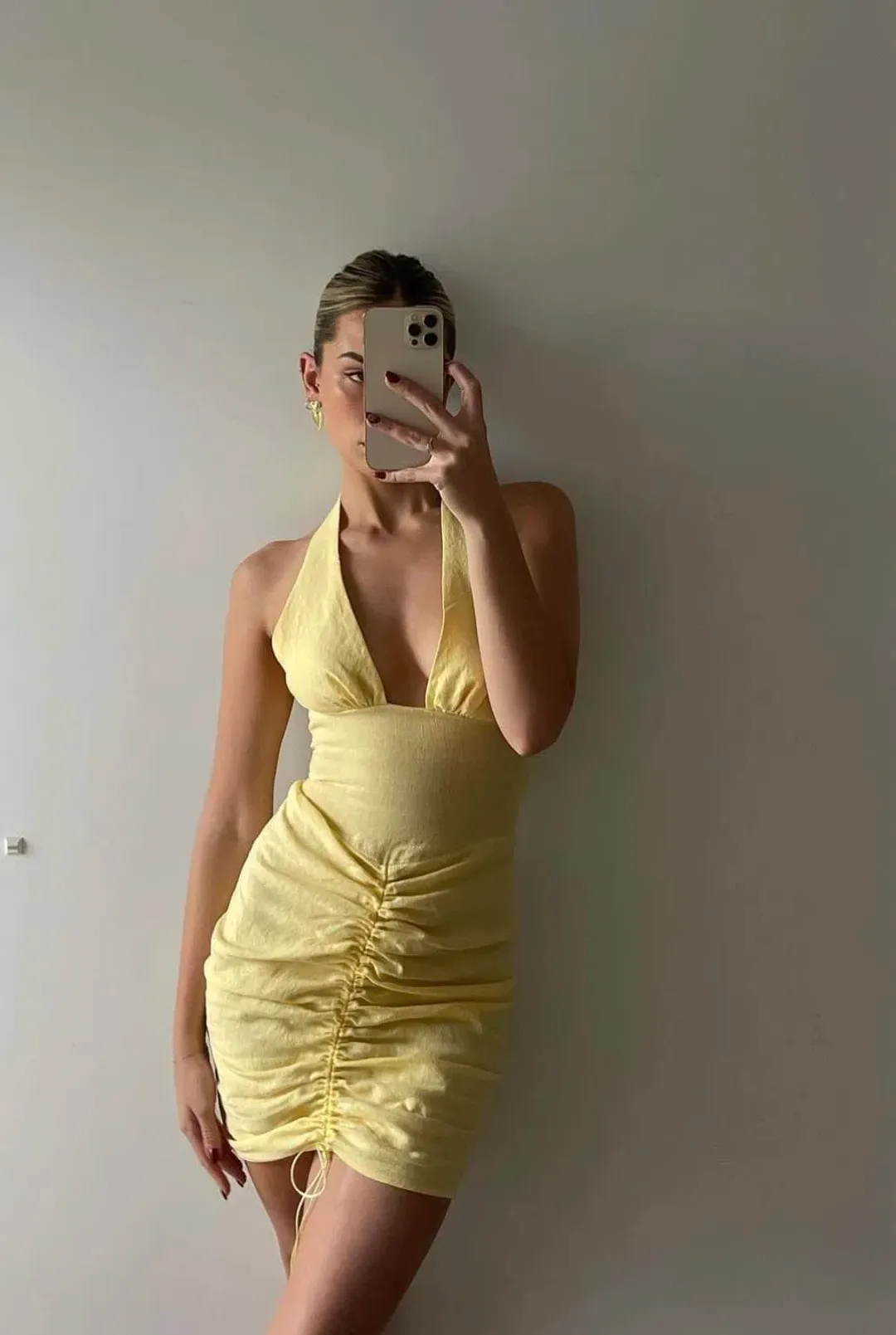 Natalie Rolt Magda Mini Dress Yellow Size 1 / AU 8 for rent on The Volte - main image