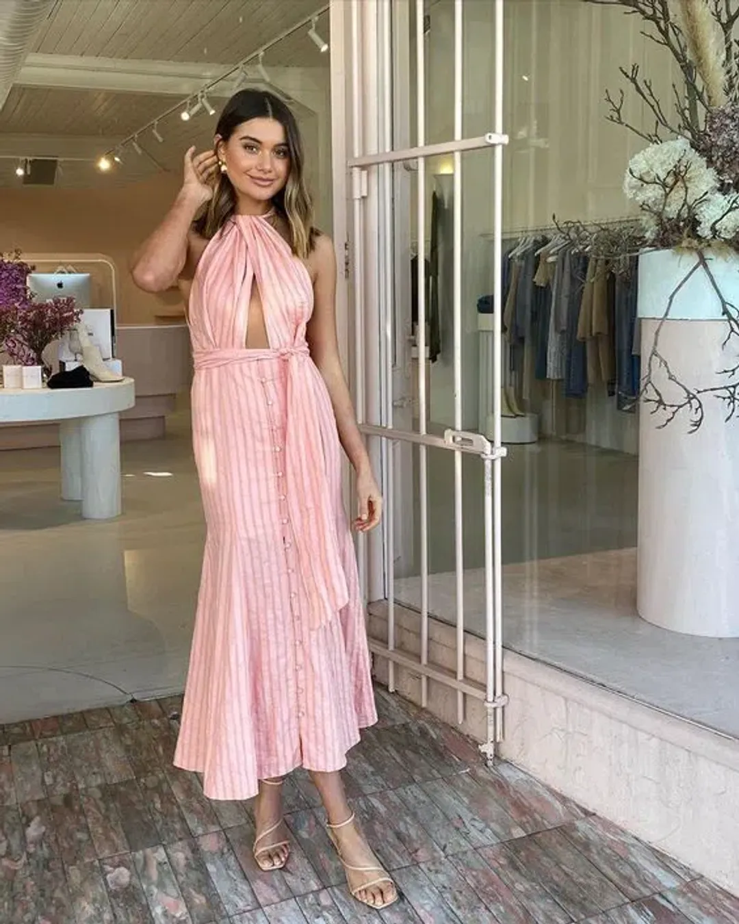 Significant Other Luna Maxi Dress Peach Size 12 for rent on The Volte - main image