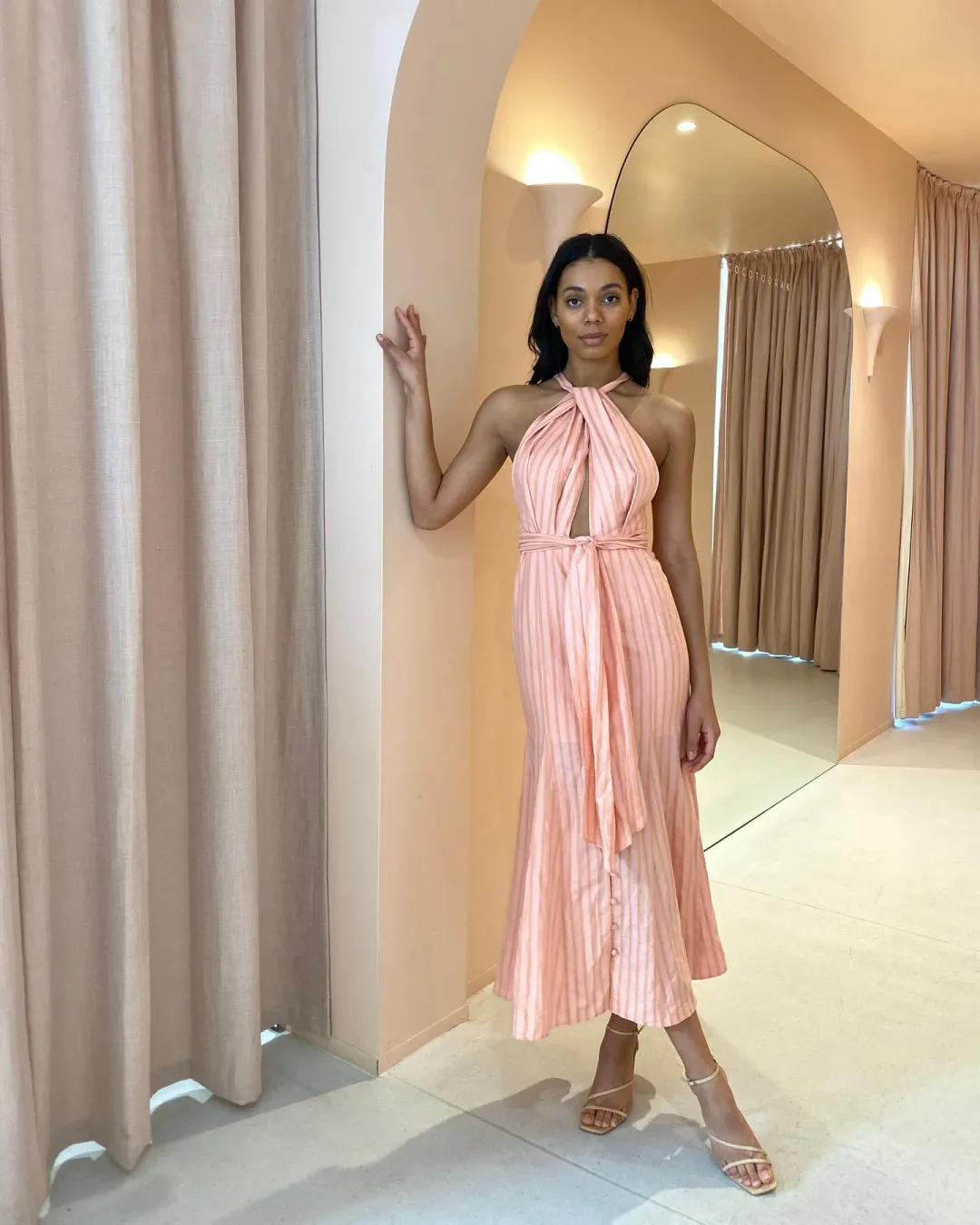 Significant Other Luna Maxi Dress Peach Size 12 for rent on The Volte - main image